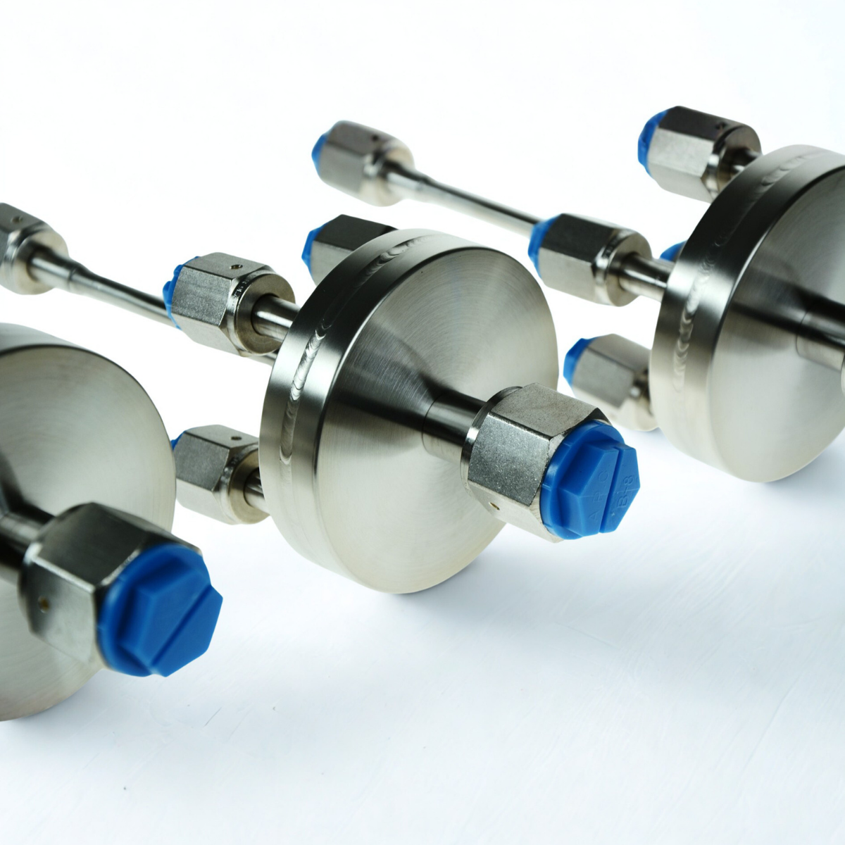 Custom gas feedthroughs used in vacuum applications. Designed and manufactured to meet customer specifications and needs.